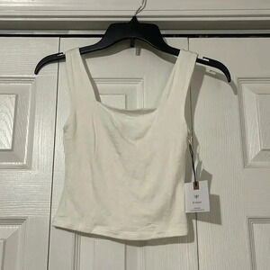 Originality buttery soft white crop tank top NWT M